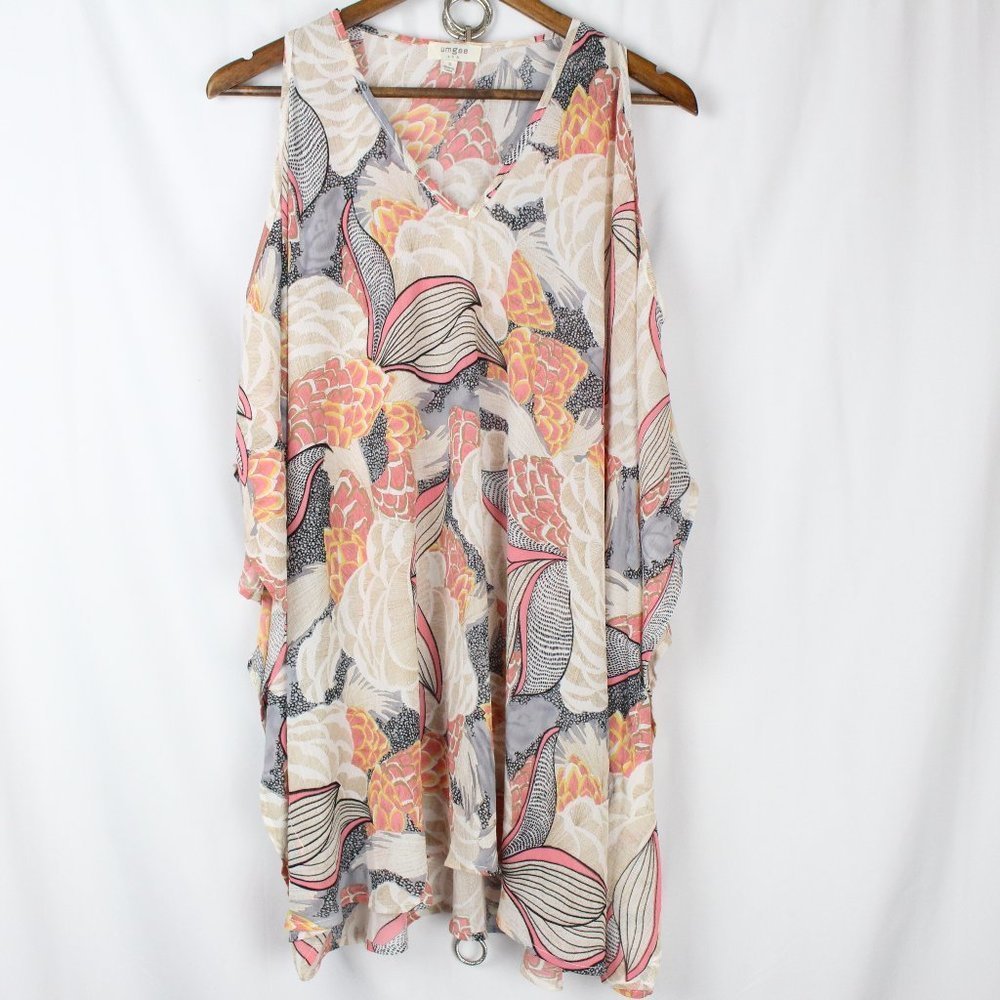 Umgee Floral Cold Shoulder Anthro Boho Blouse